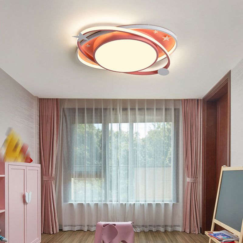 Contemporary LED Ceiling Light Acrylic Shade Children's Room Flush Mount Lamp