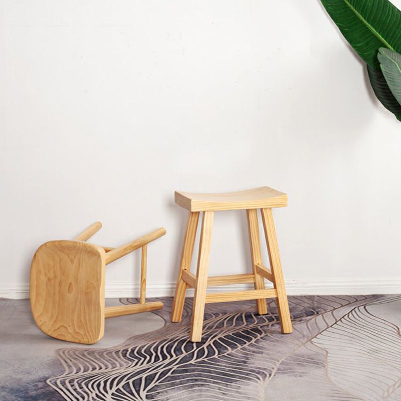 Modern Armless Backless Counter Stool Wood Cashier Bar Stool with Seat and Pedal