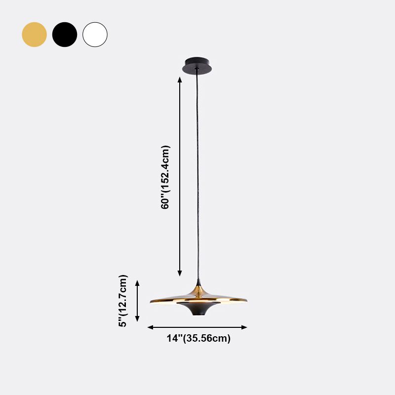 Metal Circle Down Lighting Pendant Contemporary 1-Light Disk Ceiling Light