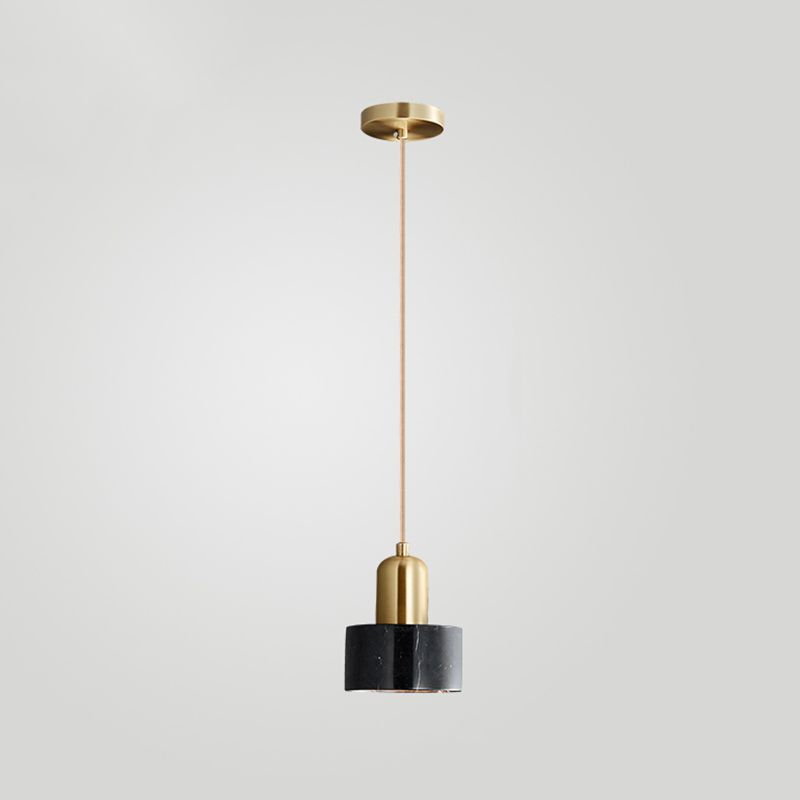 Round Shade Dining Room Pendant Light Marble Simplicity Suspension Lighting Fixture