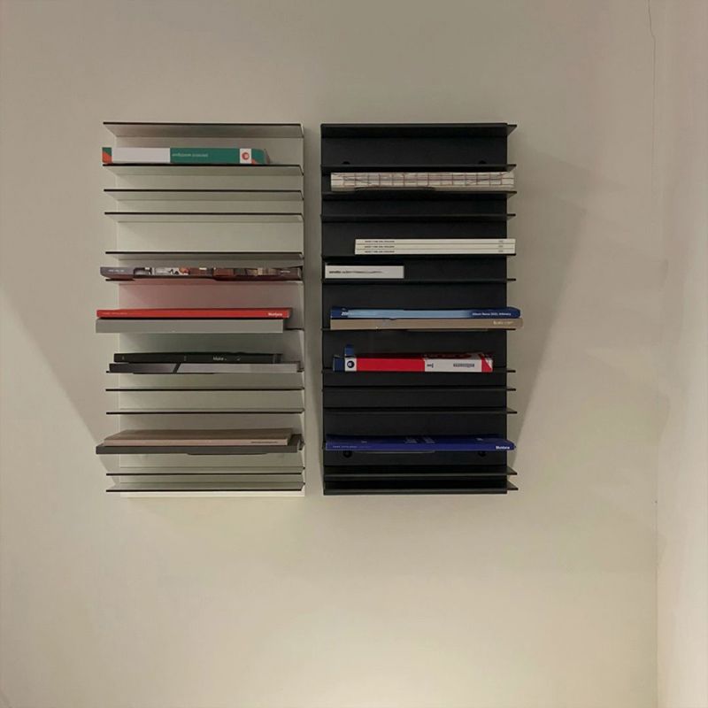 Industrial Metal Bookcase Floating Closed Back Bookshelf with Shelves