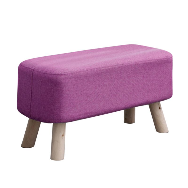Pure Color Ottoman Linen Blend Rectangle Fade Resistant Standard Ottoman