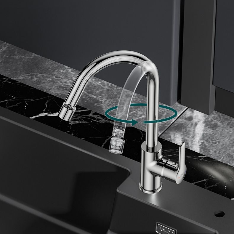 1 Hole Kitchen Faucet Metal High Arch Kitchen Sink Faucet with No Sensor