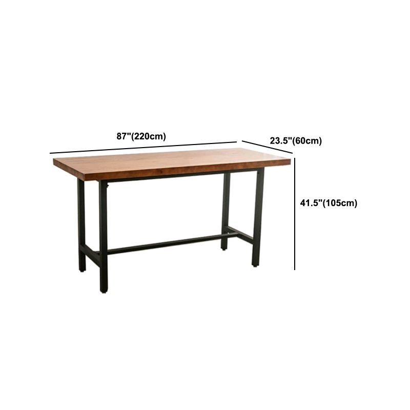 Industrial 1/2/9 Pieces Bar Table Set Rectangle Pine Wood Counter Table with High Stools