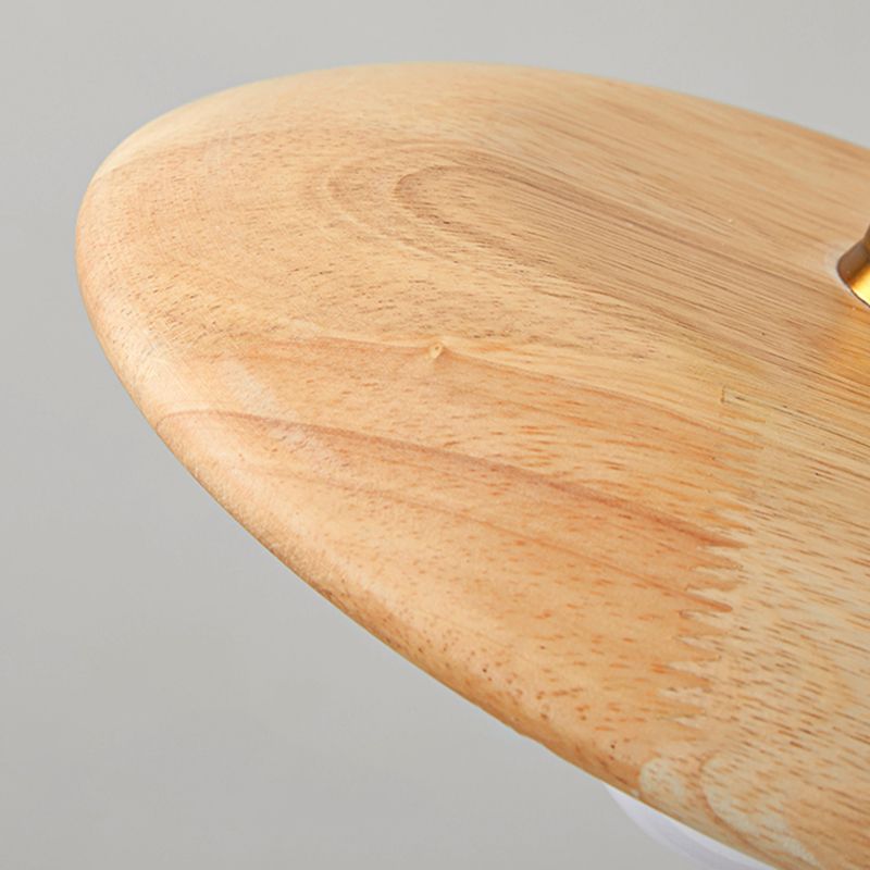 Pot Cover Shade Hanging Lighting Modern Style Bois massif 1 pendentif léger pour séjour à domicile