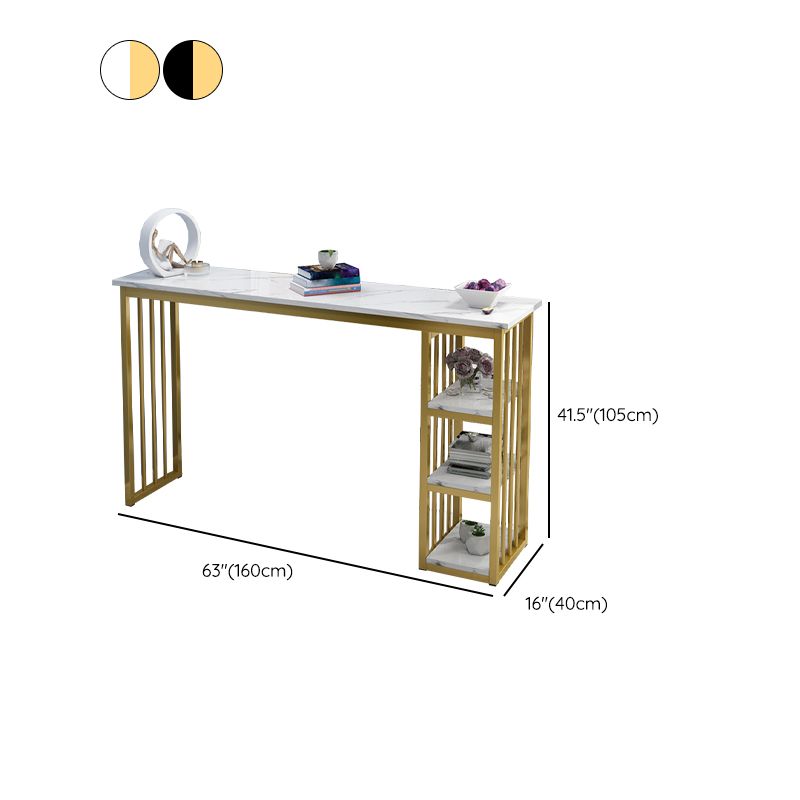 Glam Style Rectangle Wood Bar Height Pub Table for Living Room