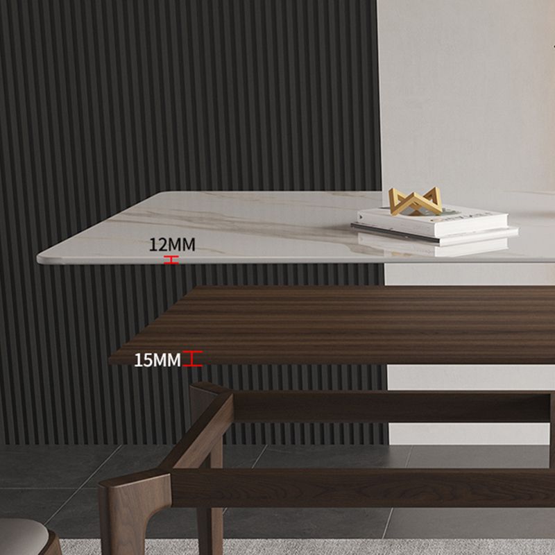 4 Brown Finnish Legs Dinner Table Mid-Century Modern Rectangle Dining Table