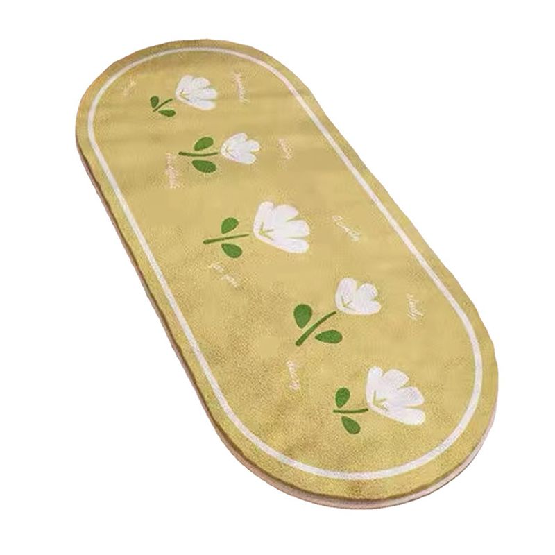 Beige Simple Rug Polyester Tulip Indoor Rug Non-Slip Backing Rug for Home Decor