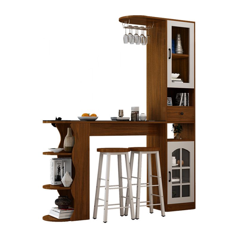 Modern Style Wood Bar Dining Table Rectangle Bar Table for Kitchen