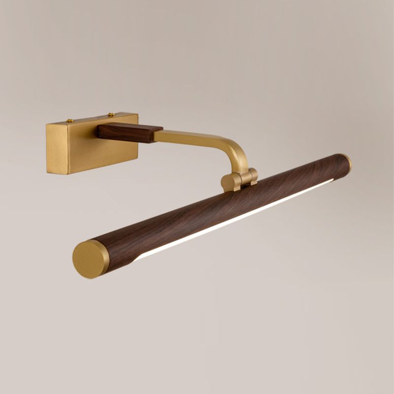Metal Linear Shade Wall Sconce Modern Style Modern 1 Apparecchio di illuminazione da parete a specchio leggero in marrone