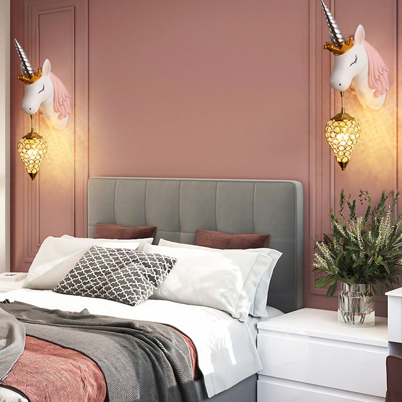 Metal Geometric Shade Wall Lighting Kid Style 1 Light Wall Mounted Light Fixture