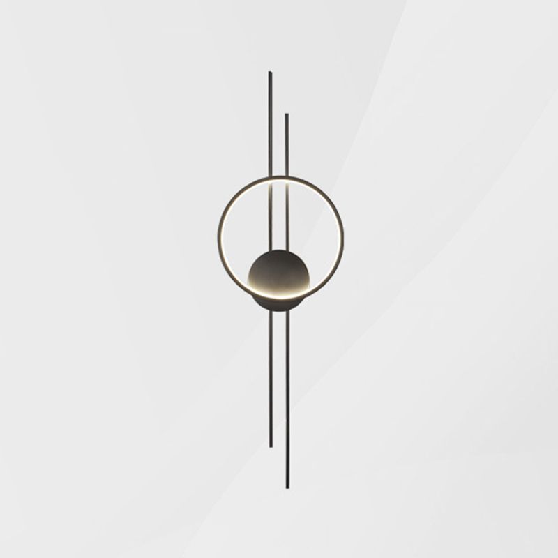 Single Contemporary Golden/Black Wall Mounted Sconce LED Linear Wall Light for Hallways