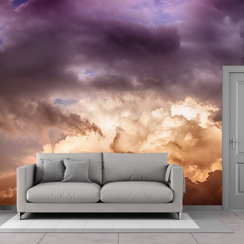 Modern Sky Mural Wallpaper Moisture Resistant Wall Decor for Living Room