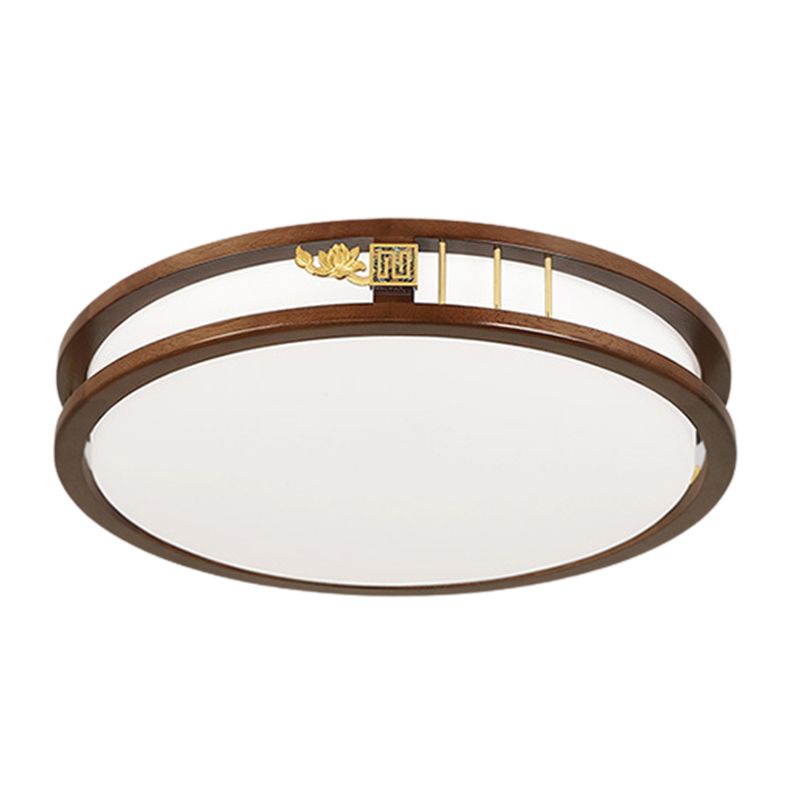 Geometric Flush Mount Fixture Modern Wood Flush Light for Living Room