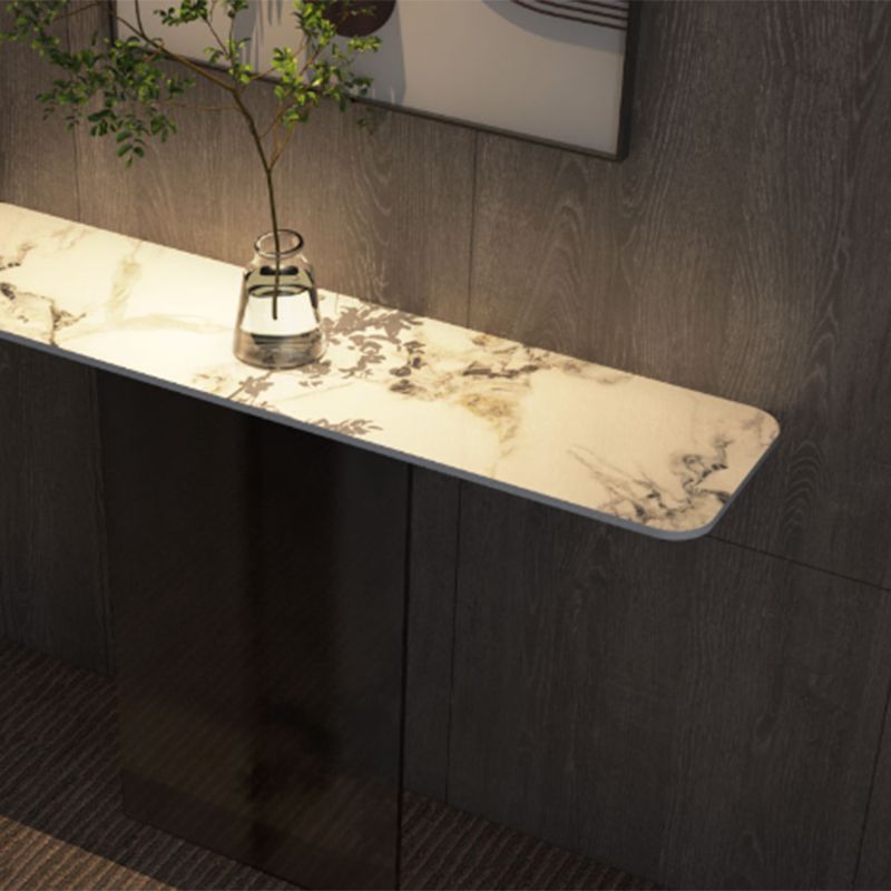 Rectangle Shape Contemporary Console Table Gold/Black Stone Console Sofa Table