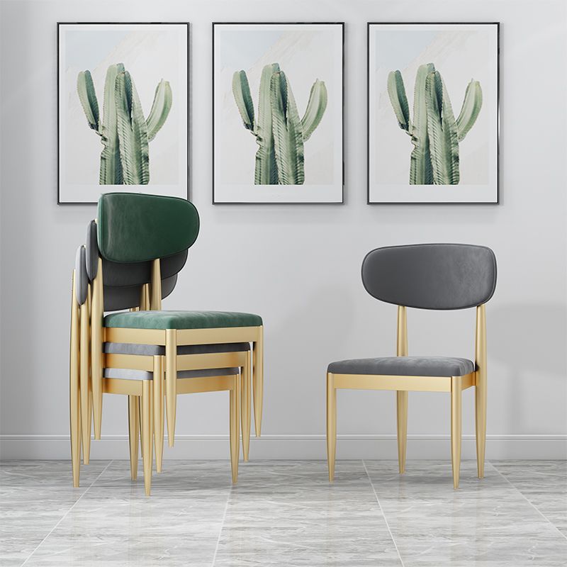 Upholstered Chair Scandinavian Style Open Back Dining Side Chair