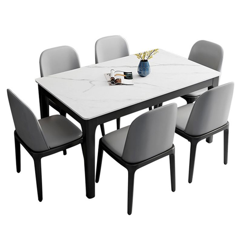 Solid Wood Base Dining Table Rectangle Modern Dining Table for Dinner Room