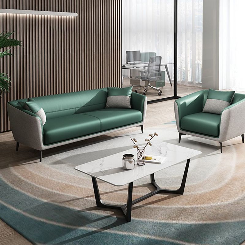 30.31" Wide Tuxedo Arm Sofa with Tight Back Modern Faux Leather Sofa