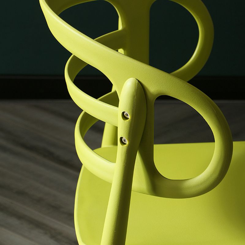 Scandinavian Arm Dining Chairs Plastic Low Back Dining Side Chair for Home