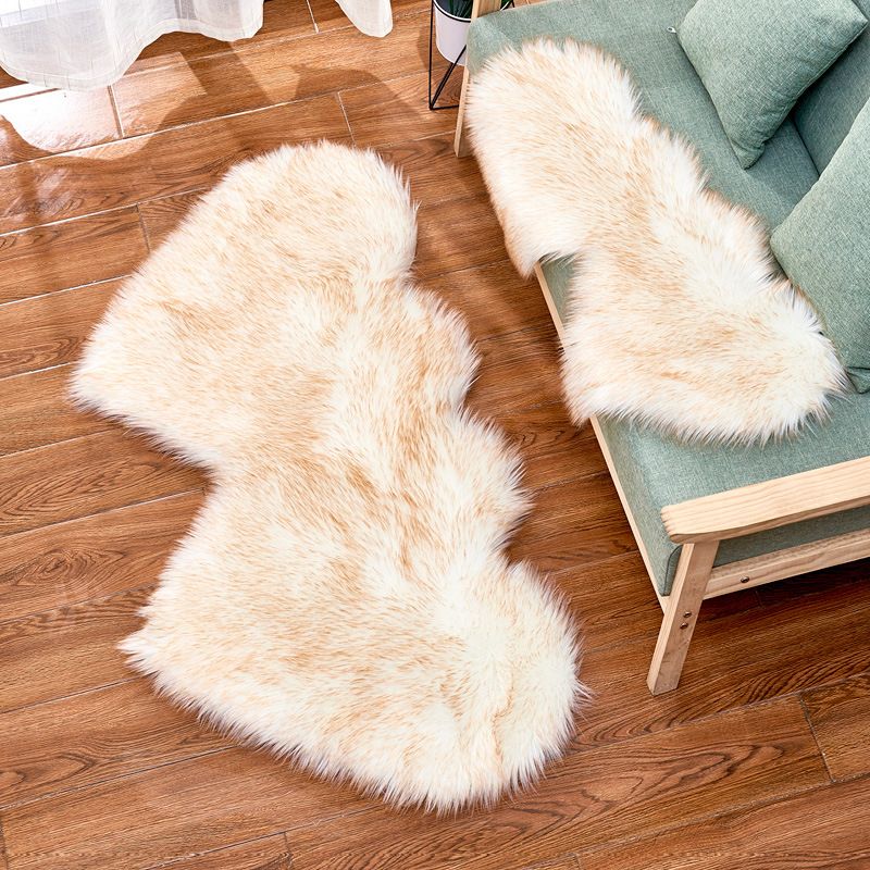 Double-Heart Shaped Modern Rug Multicolor Plain Carpet Stain Resistant Pet Friendly Non-Slip Backing Rug for Living Room
