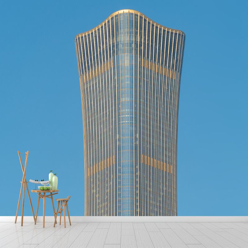 Modern City Architecture Mural for Meeting Room Customized Wall Covering