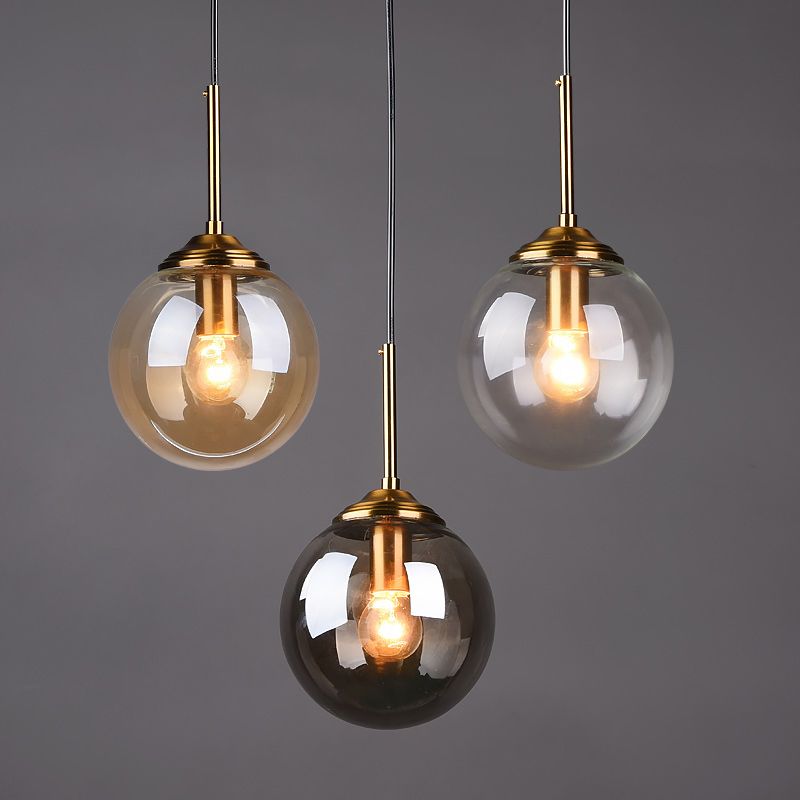 1 leichte Globus Hanging Deckenlichter Industrial Style Glass Anhänger Leuchten für das Restaurant