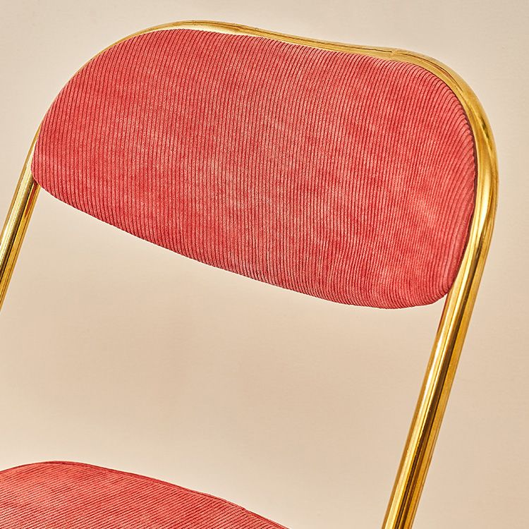 Sillas de comedor estilo Glam, sillas laterales sin brazos de cocina con patas de metal