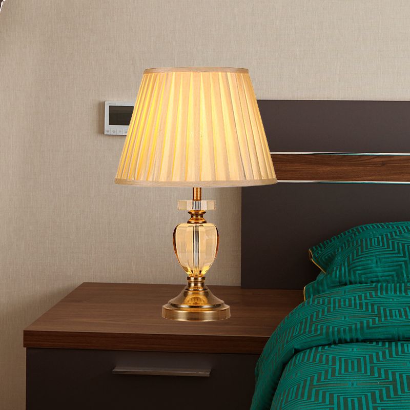 Éclairage de travail en forme d'urne, petite lampe de bureau en cristal taillé à la main, 1 ampoule, modernisme, doré