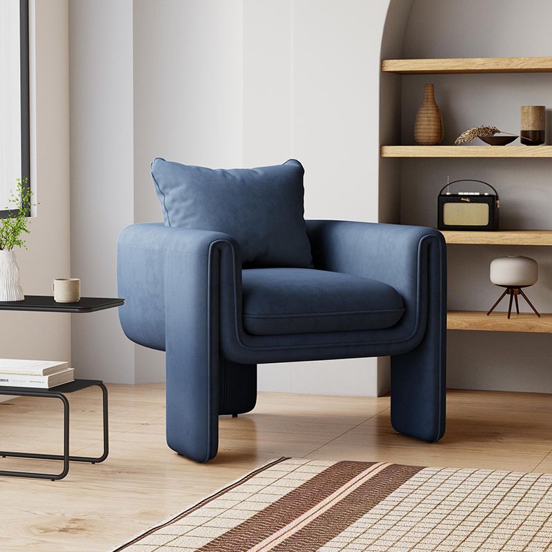 Modern Living Room Accent Armchair Round Arms Sled Arm Chair