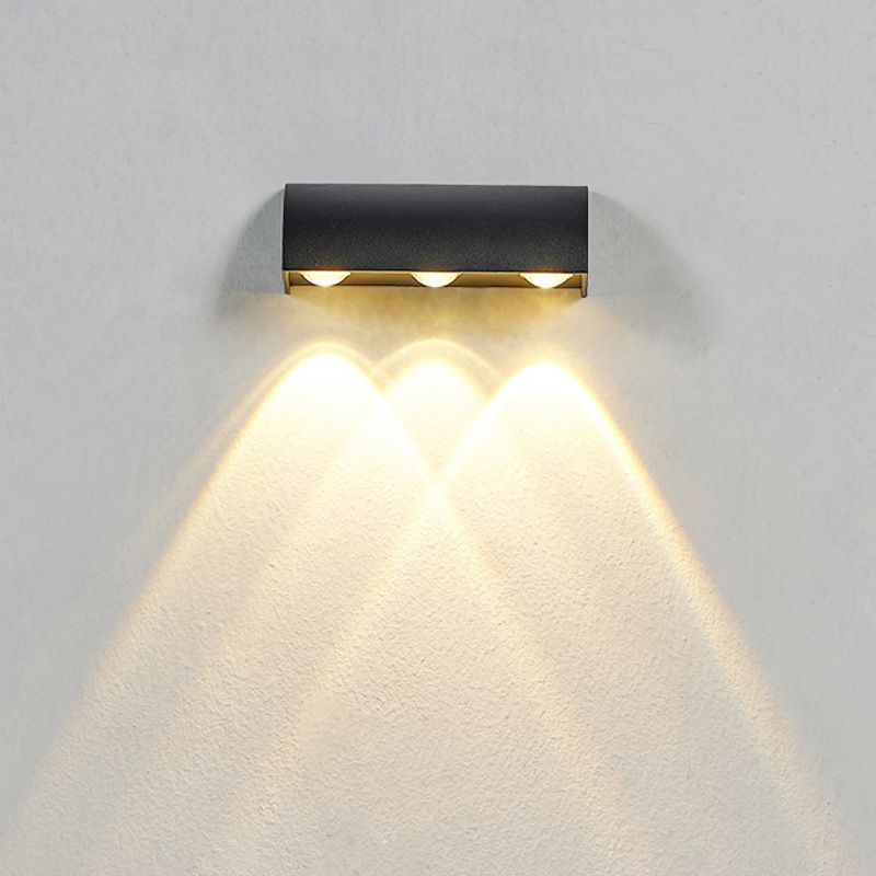 3-Light White/Black Wall Mounted Sconce Shaded Wall Light for Outdoor