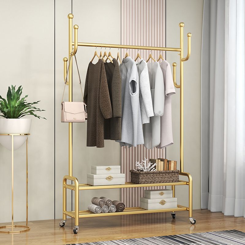 Industrial Style Coat Rack Metal Free Standing Hooks Design Coat Rack on Wheels