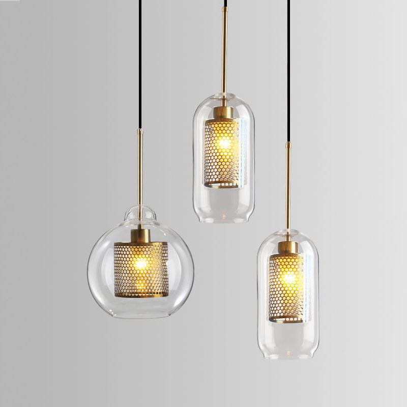 Contemporary Hanging Light Glass Shade Pendant Lighting Fixture for Sitting Room