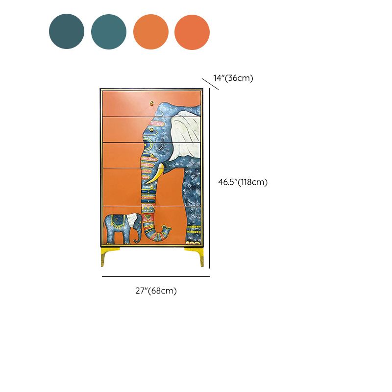 Glam Storage Chest Wooden Horizontal Lingerie Chest with Drawers