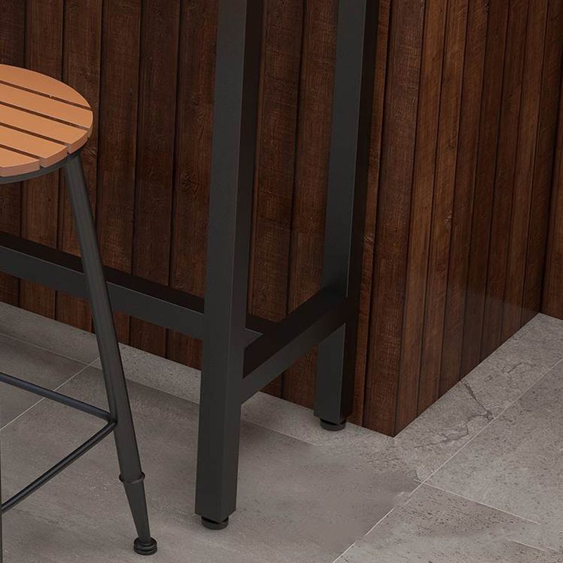 Modern 1/5 Pieces Bar Table Set Rectangle Wood Counter Table with Stools for Courtyard