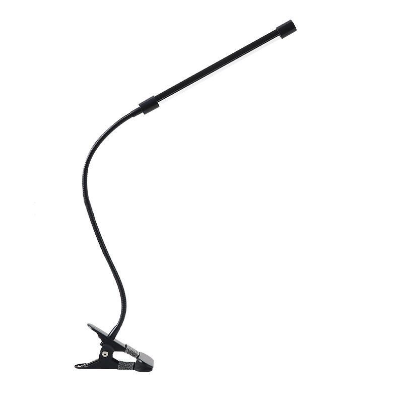 Schwarz Flexible Schwanenhals Klemmung-On-Schreibtisch Lampe moderne LED-Aluminium-Leuchtdichte für Schlafsaalraum