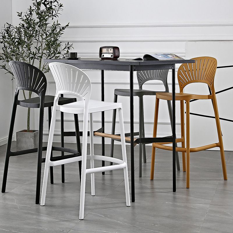 Scandinavian Home Low Back Stool Matte Finish Plastic Barstool
