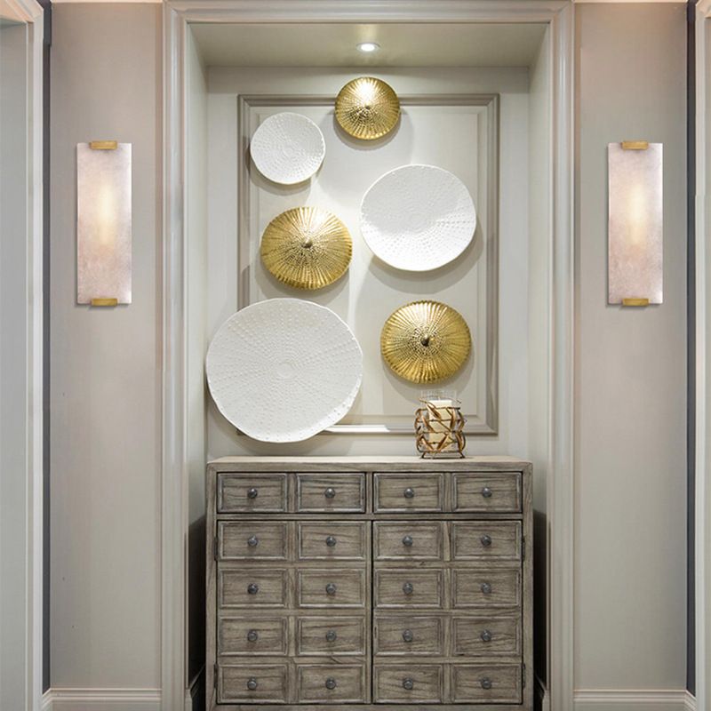 Modern Brass Wall Light Rectangle Shape Wall Sconce Light for Bedroom