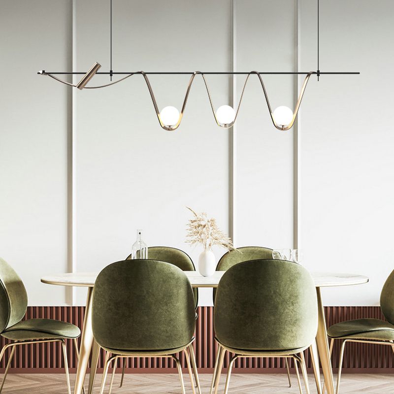 Moderne Inselanhänger Lampen Multi-Head-Restaurant Hanging Lampe Lampen mit Glasschatten