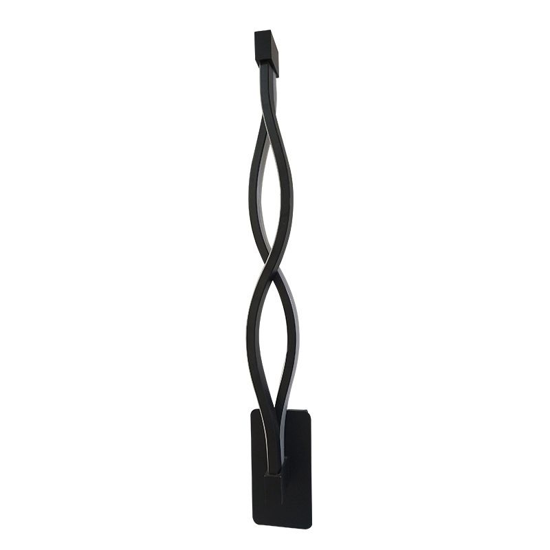 Amplia de pared lineal de LED negro en la lámpara de pared de hierro forjado de estilo conciso moderno con sombra de silicona