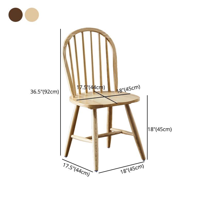 Silla de comedor de madera moderna, silla lateral Windsor sin brazos para uso doméstico