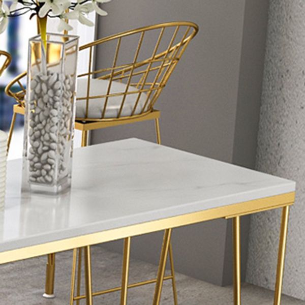 Modern White Wooden Bar Table Rectangle Dining Table with 4 Legs