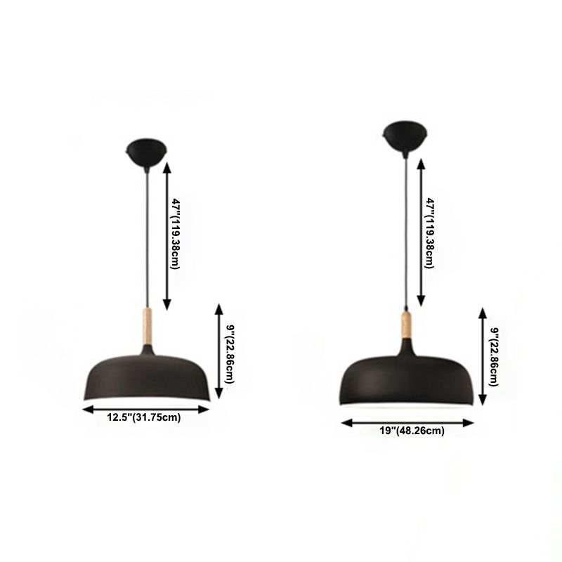 Moderne nordische einzelne hängende leichte Aluminiumkuppel -Makkaron -Hängelampe für Esszimmer