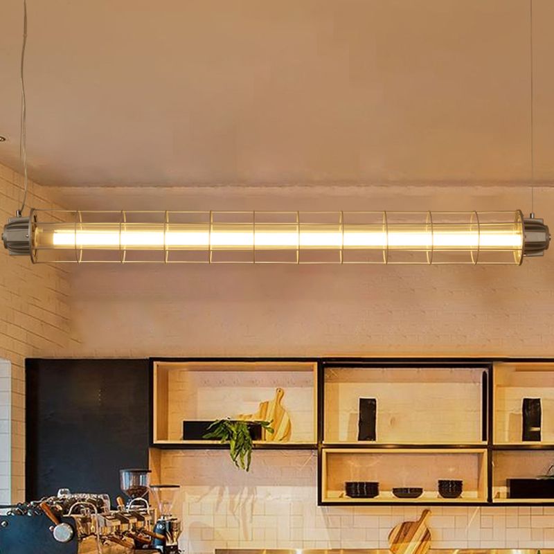 Industrial Style Hanging Lamp Cylinder Shape Island Light Fixture for Dining Table