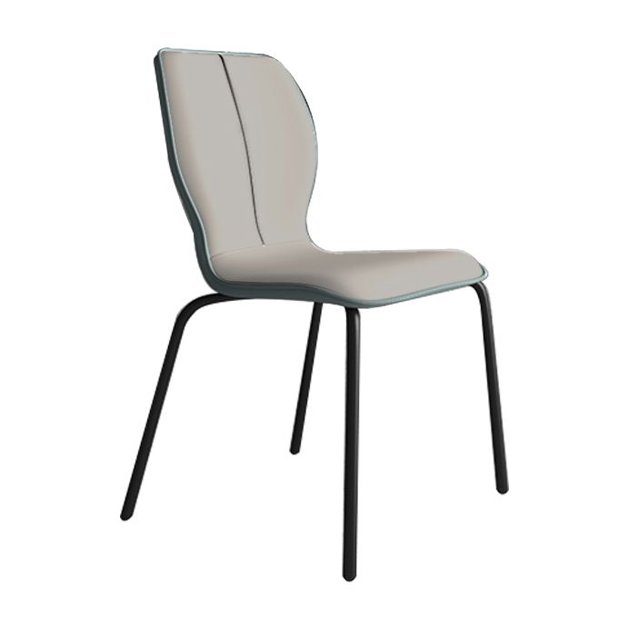 Industrial Indoor Faux Leather Upholstered Parsons Armless Dining Chair