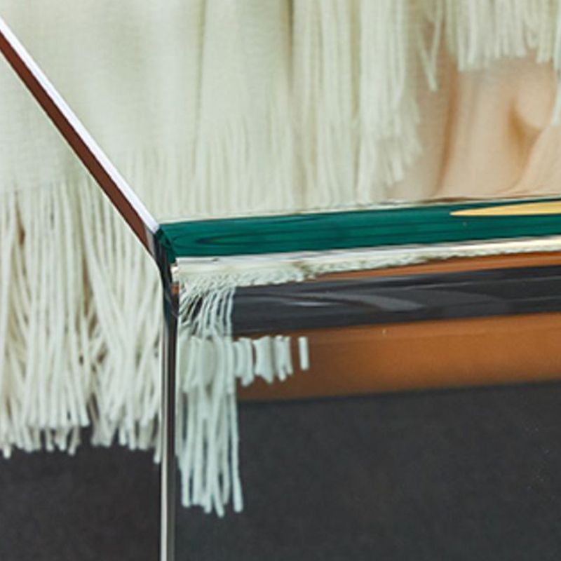 Contemporary Transparent Side Table Novelty Small Glass End Table for Home