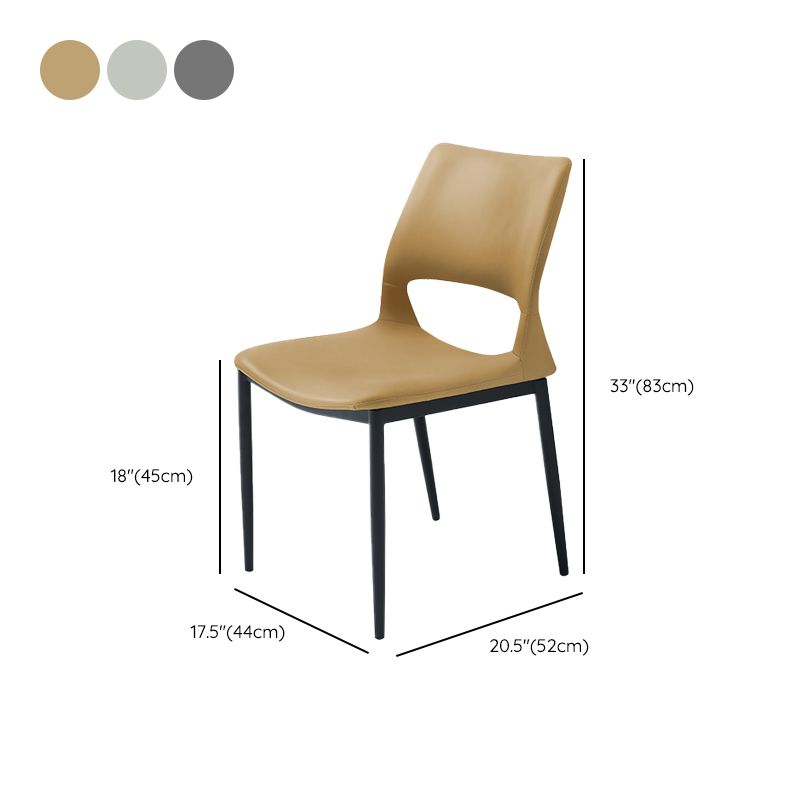 Industrial Kitchen Dining Side Chair Open Back Metal Side Chair