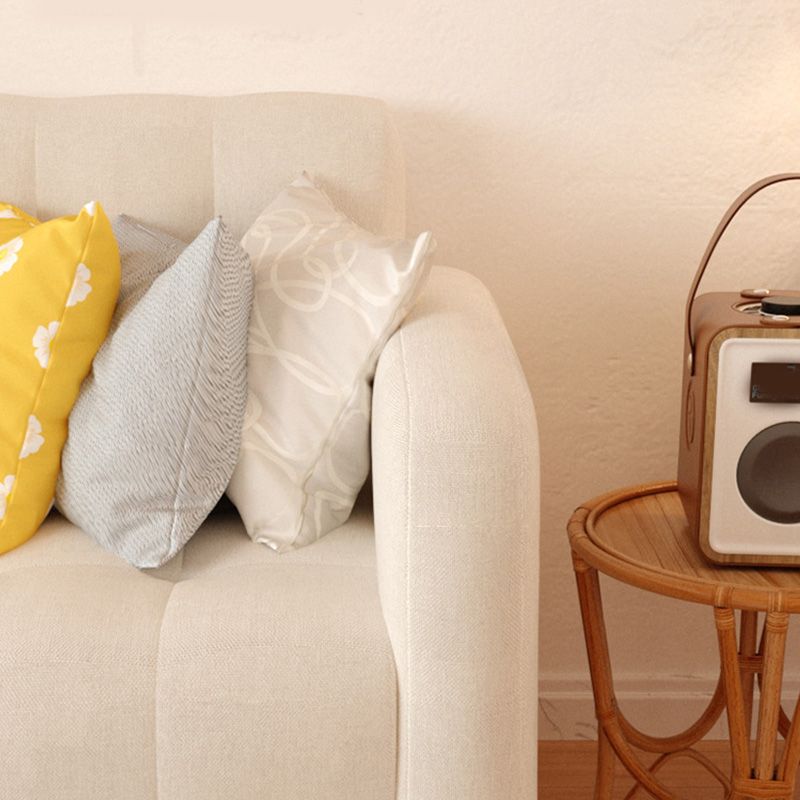 27.55" High Square Arm Sofa Chenille Sofa with Biscuit Back for Apartment