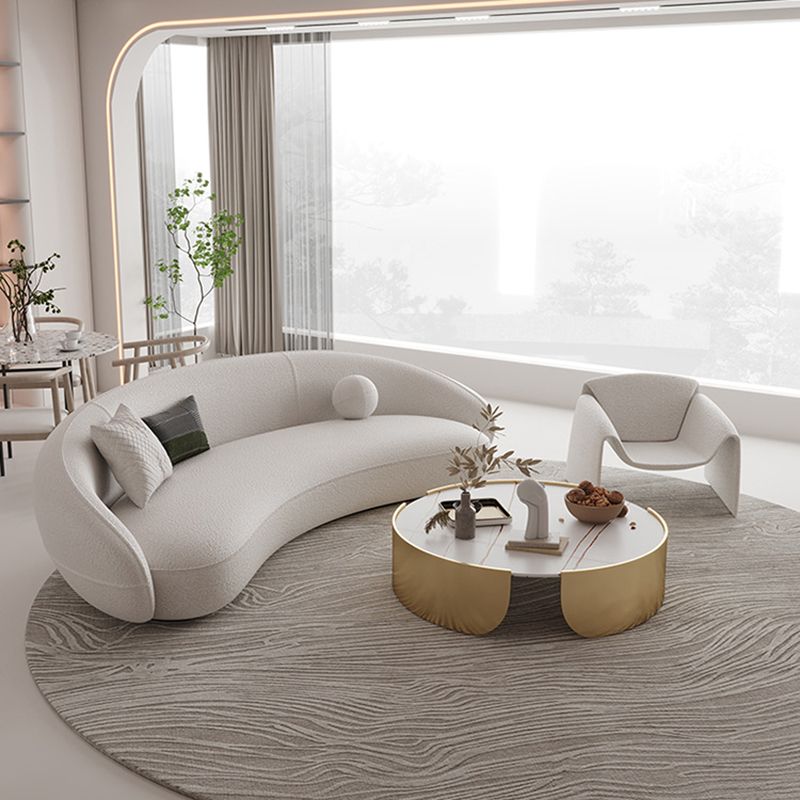 Dia 35.4" Round Cocktail Table Glam Slate Top 1 Single Coffee Table