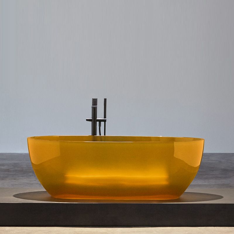 Bathroom Acrylic Oval Tub Soaking Freestanding Bathtub , 22.05" Tall