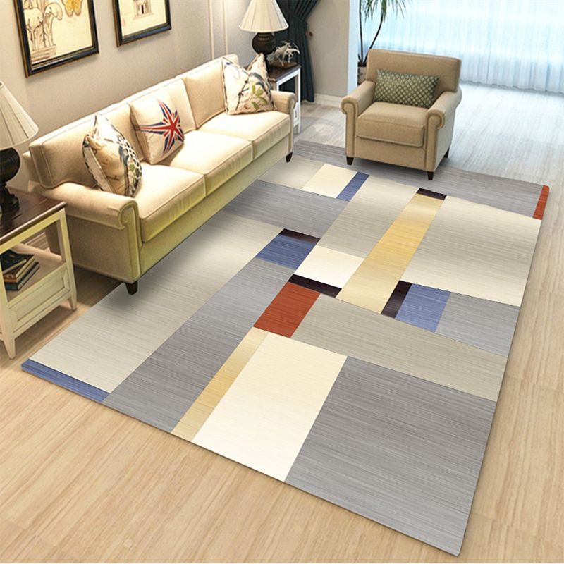 Bruin modern tapijt polyester grafisch tapijt wasbaar tapijt voor woonkamer